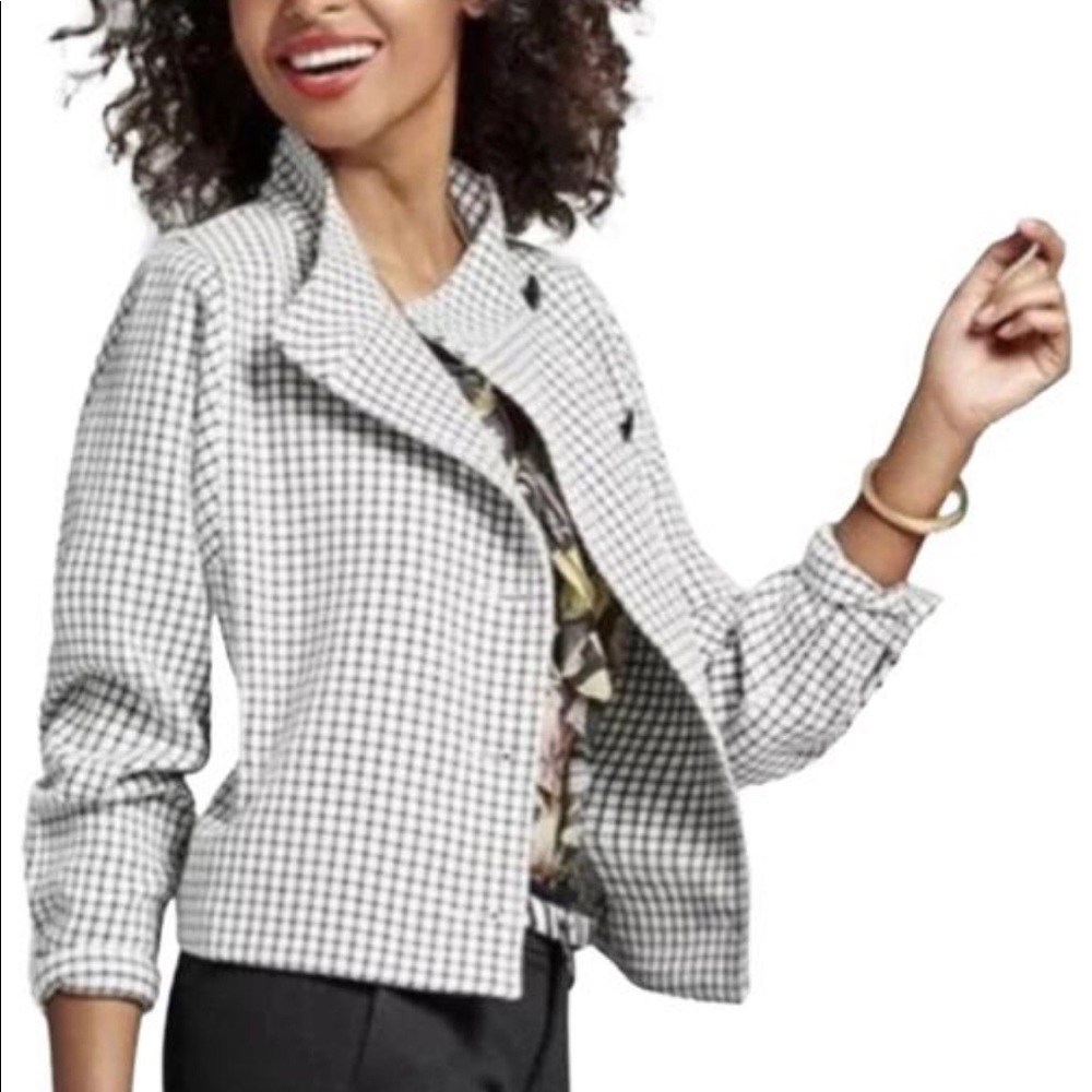 CAbi Windowpane Button Down Jacket